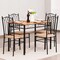 Costway 5 PC Dining Set Wood Metal Table 30'' and 4 Chairs Kitchen Breakfast Furniture New